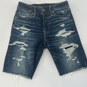 American Eagle Outfitters Ripped Blue Jean Shorts